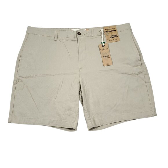 Tailor Vintage Greenwich Chino Shorts Stretch Khaki Linen Size 40 Beige Tan - Picture 1 of 8